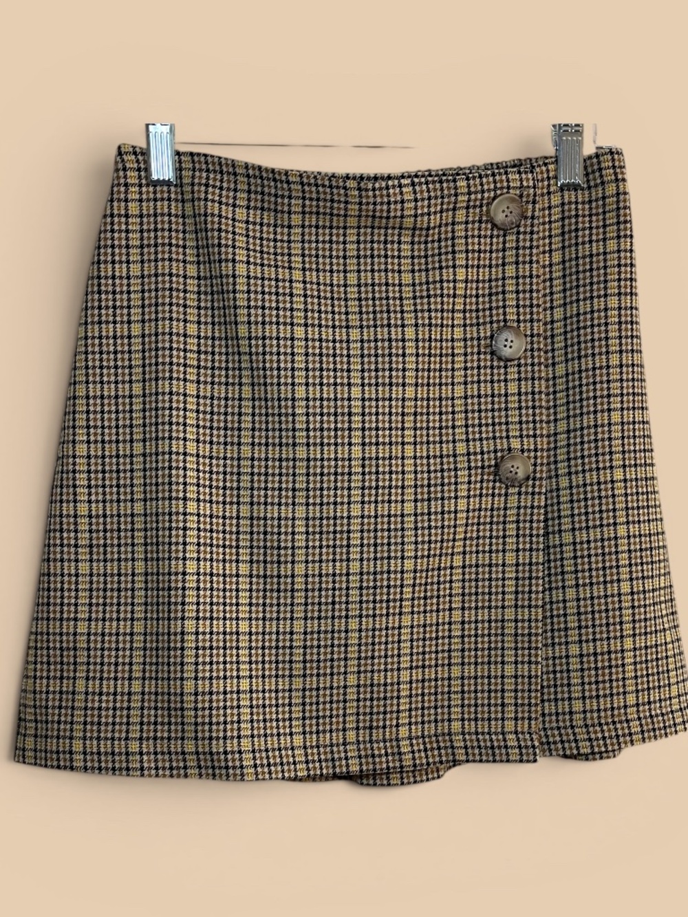 American Eagle Glen Plaid Faux Wrap Skirt NWT Size Small